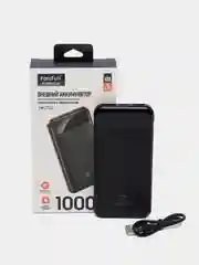 Черный внешний аккумулятор, 10000 мАч, USB Type-A/Type-C, повербанк, Power Bank