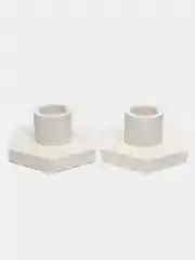Белый подсвечники для столовых свечей из гипса, 2 шт