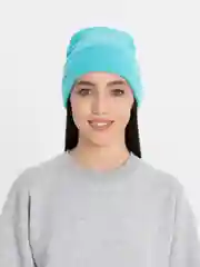 Шапка бини унисекс, двойная, с отворотом