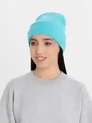 Шапка бини унисекс, двойная, с отворотом