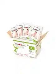 Белый megabox yokosun  premium подгузники на липучках  l (9-13 кг) 216 шт ( 54 шт * 4 уп)