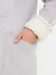 Серый металлик дубленка