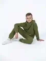 Приглушённый хаки костюм для мальчика, для девочки Утенок, флисовый