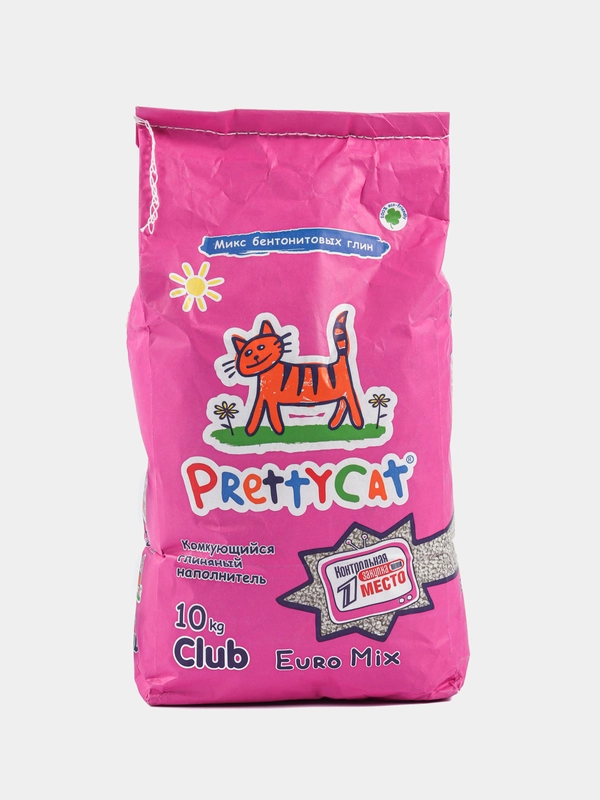 Комкующийся бентонитовый наполнитель для кошачьего туалета PrettyCat Euro Mix, 10 кг