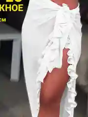 Белый парео пляжное накидка