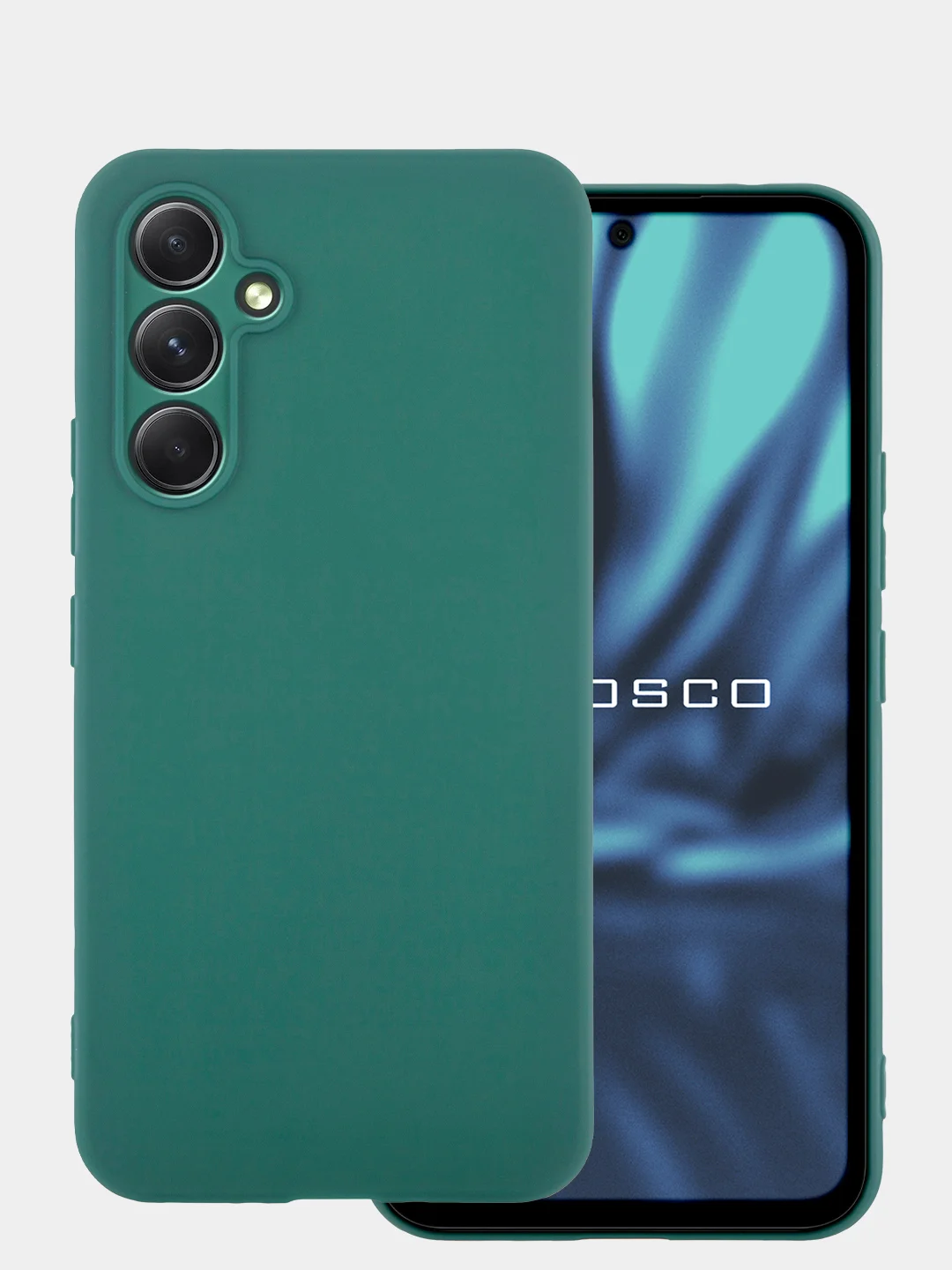 Зеленый чехол для Samsung Galaxy A54 силиконовый ROSCO матовый тонкий с бортиком- защитой камер