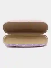 Розовый футляр-хлопушка узор кожа для очков