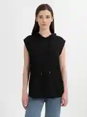 Trend D / Футболка женская черная с капюшоном Unisex