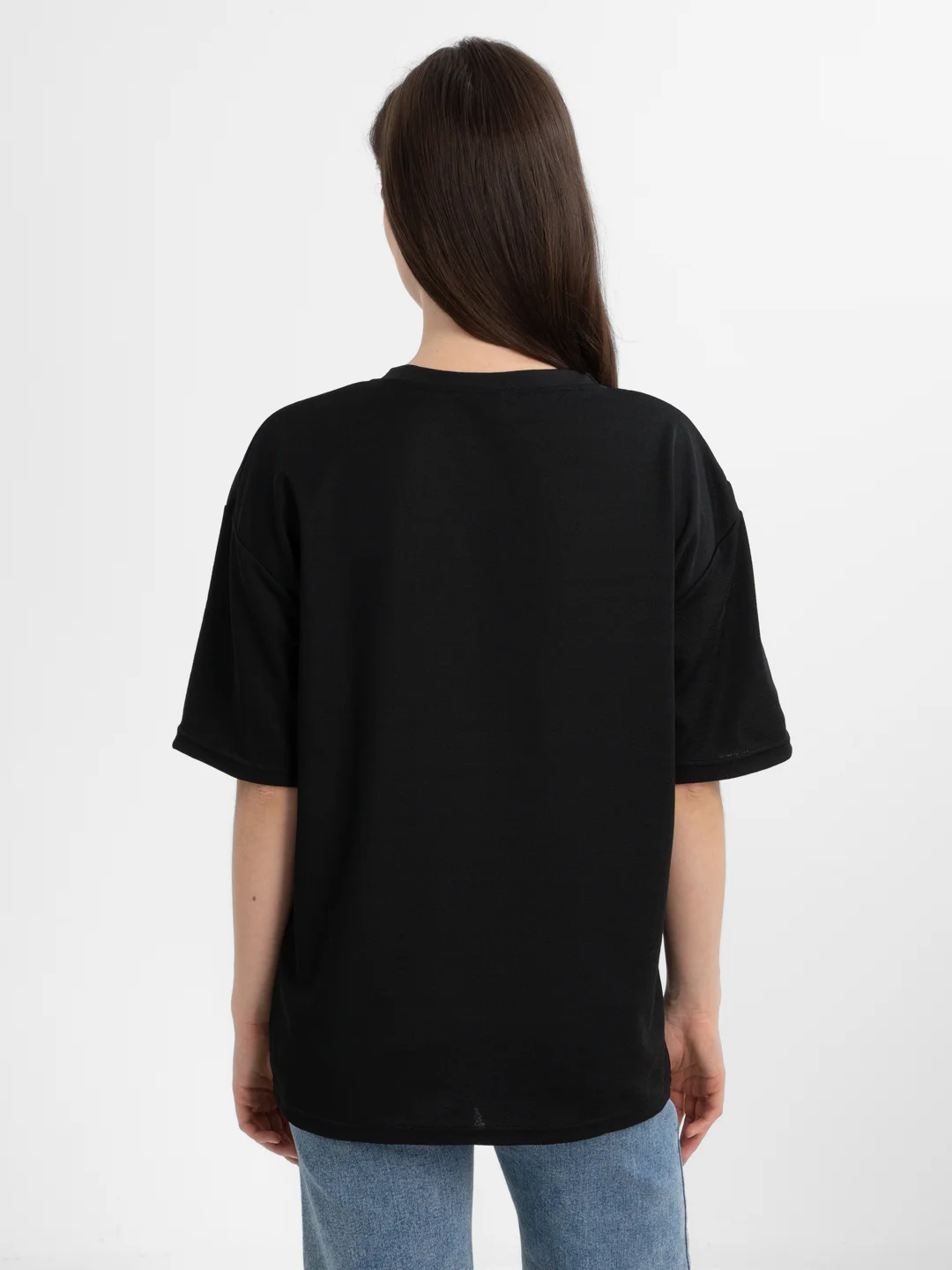 TrendD / Футболка черная Unisex прямая c коротким рукавом