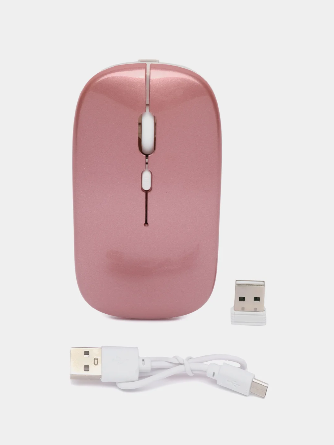 Розовый компьютерная мышь бесшумная, беспроводная, оптическая, RGB-подсветка, 800-1600 DPI