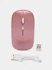 Розовый компьютерная мышь бесшумная, беспроводная, оптическая, RGB-подсветка, 800-1600 DPI