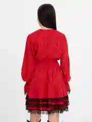 Красный платье женское с рюшами