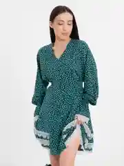 Лесной зеленый платье женское с рюшами