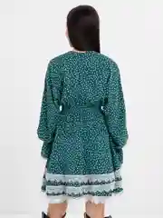 Лесной зеленый платье женское с рюшами