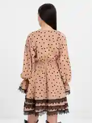 Карамельный платье женское с рюшами