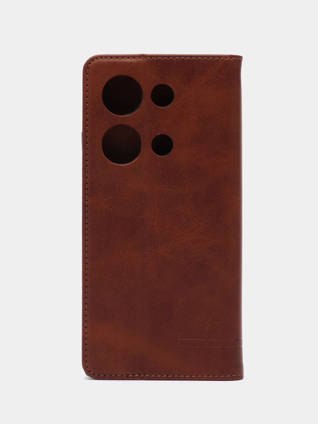 Коричневый чехол-книжка для  Redmi Note 13 Pro 4G (Редми  Ноут 13 Про)  из Эко кожи