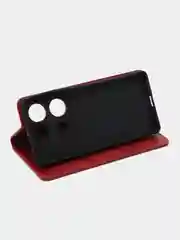 Красный чехол-книжка для  Redmi Note 13 Pro 4G (Редми  Ноут 13 Про)  из Эко кожи