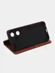Коричневый чехол-книжка  Redmi  Note 13 Pro  Plus 5G (Редми Ноут 13 Про Плюс) из Эко кожи
