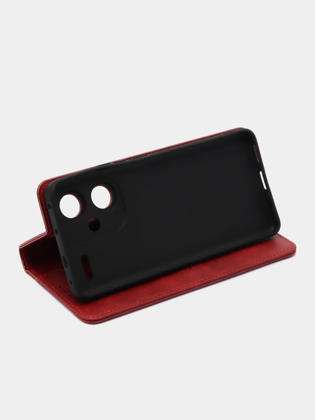 Красный чехол-книжка  Redmi  Note 13 Pro  Plus 5G (Редми Ноут 13 Про Плюс) из Эко кожи