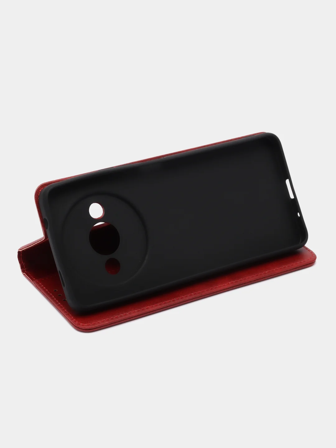 Красный чехол-книжка  Redmi  А3 ( Редми А3)  из Эко кожи