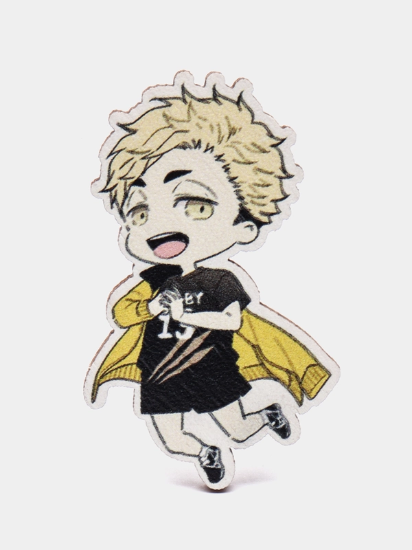 Значок деревянный по мотивам аниме "Волейбол. Haikyuu!!"