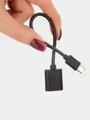 Черный кабель-переходник OTG USB 2.0 Type-A to USB Type-C для смартфонов/планшетов ROSCO 11,5 см