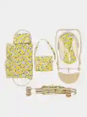 Мебель для куклы игровой набор 4 в 1: коляска, кроватка, стульчик, сумка