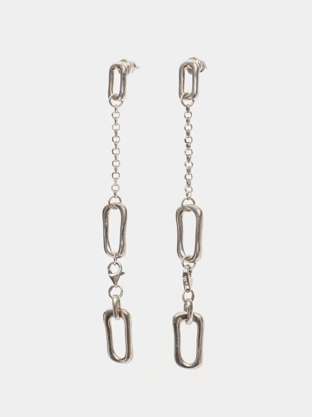 Серьги из серебра родированные