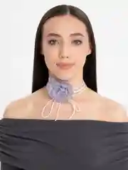 Лавандовый чокер цветок, украшение на шею роза