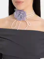 Лавандовый чокер цветок, украшение на шею роза