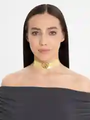 Желтый чокер широкий