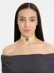 Горчичный чокер широкий
