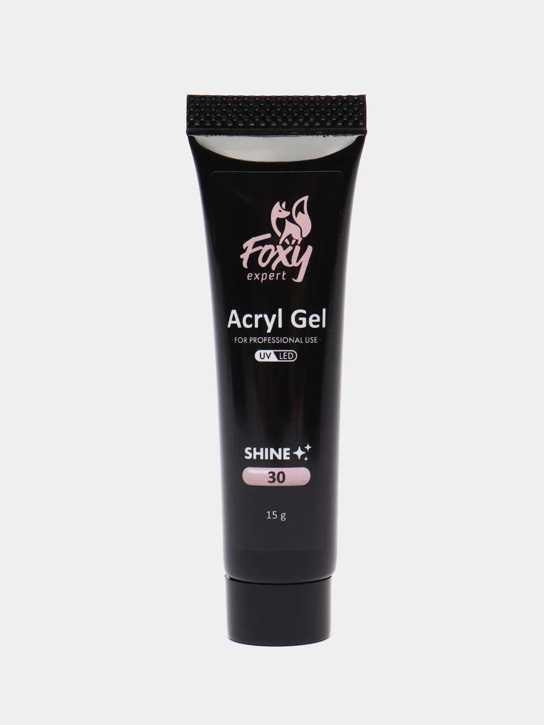 Лавандовый акрил-гель (Acryl gel) полигель FOXY EXPERT для наращивания ногтей с шиммером