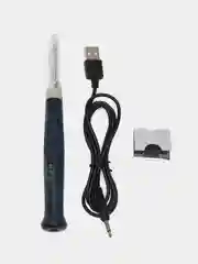 Паяльник электрический USB 5В/8вт + подставка + припой + губка для очистки жала паяльника