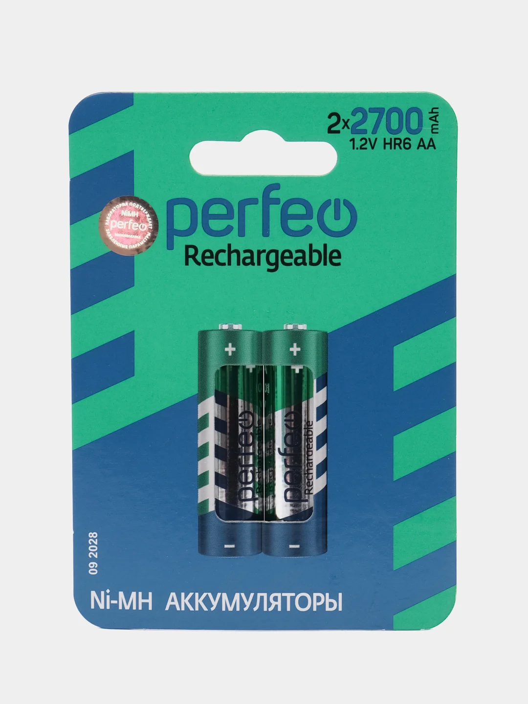 Аккумуляторные батарейки Perfeo AA 2700 mAh,  1.2V, 2 штуки /аккумулятор АА
