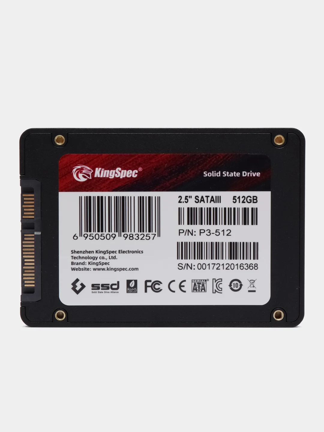SSD накопитель KINGSPEC P3-512 512ГБ, 2.5", SATA III, SATA