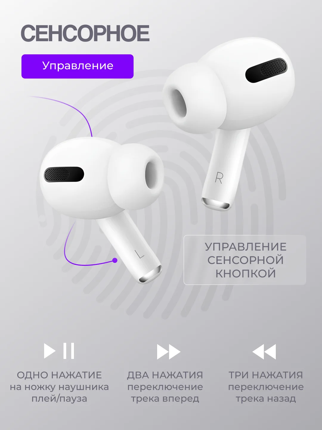 Беспроводные наушники Ai Pods Pro, с шумоподавлением и прозрачностью, Bluetooth, сенсорные