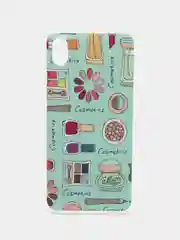 Бирюзовый чехол Xiaomi Redmi 7A, Сяоми Редми 7А с рисунком "Косметика"