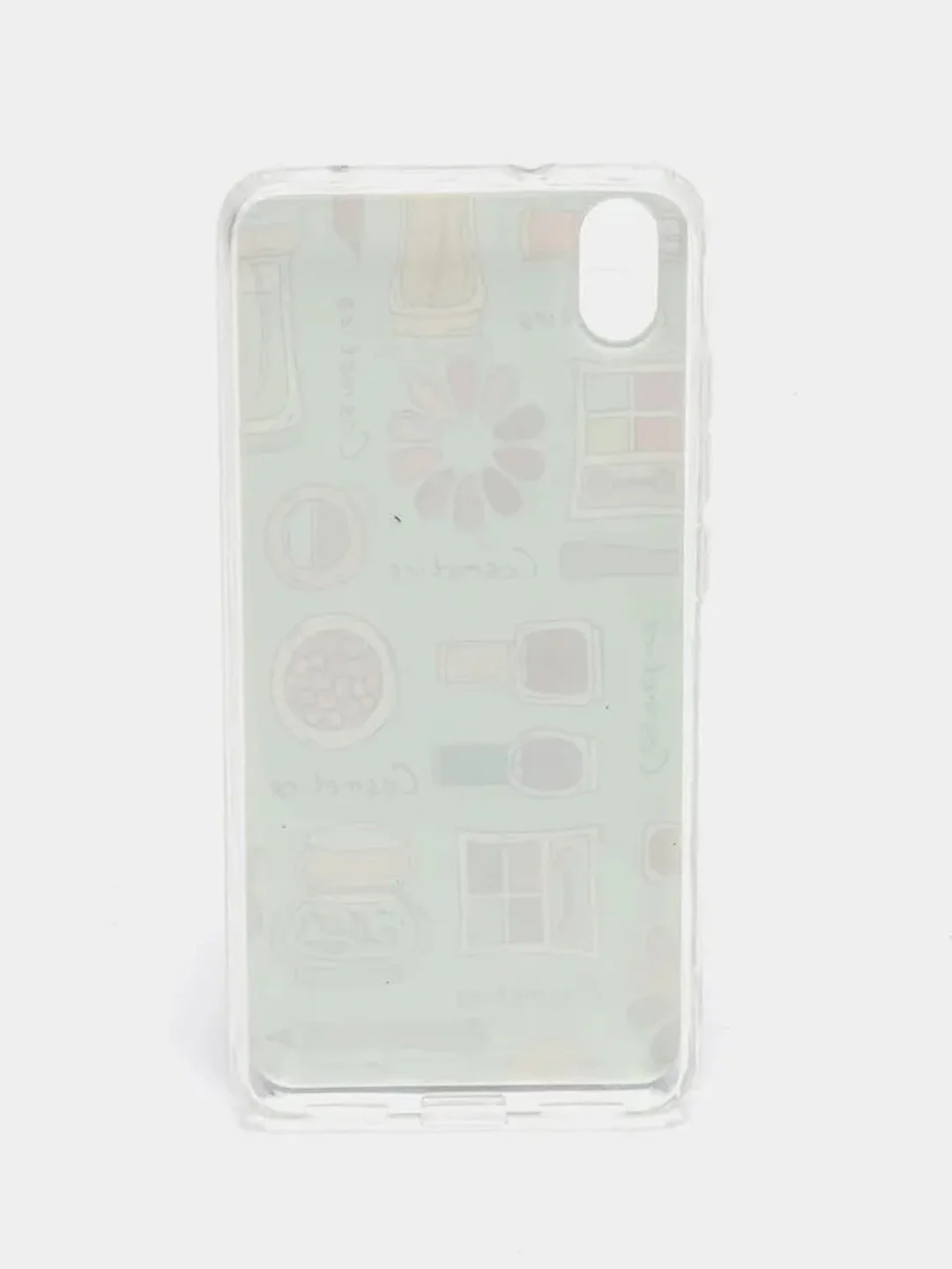 Бирюзовый чехол Xiaomi Redmi 7A, Сяоми Редми 7А с рисунком "Косметика"