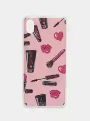 Розовый чехол Xiaomi Redmi 7A, Сяоми Редми 7А с рисунком "Косметика"