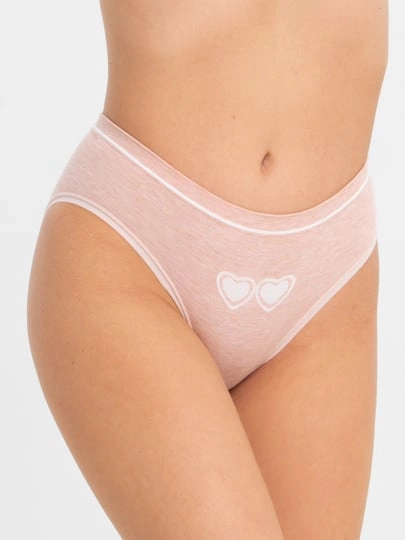 Трусы с сердечком, бесшовные, one size 42-48