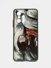 Бордовый чехол с рисунком на Xiaomi 11T и Xiaomi 11T Pro (Сяоми 11Т и Сяоми 11Т Про)