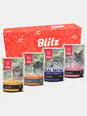 Влажный корм для кошек BLITZ набор паучей, 85 г х 24 шт