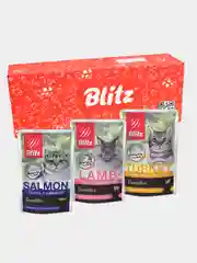 Влажный корм для кошек Blitz, набор паучей, 85 г х 12 шт