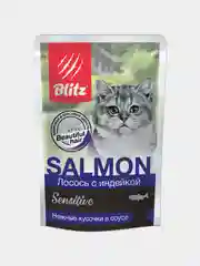 Влажный корм для кошек Blitz, набор паучей, 85 г х 12 шт