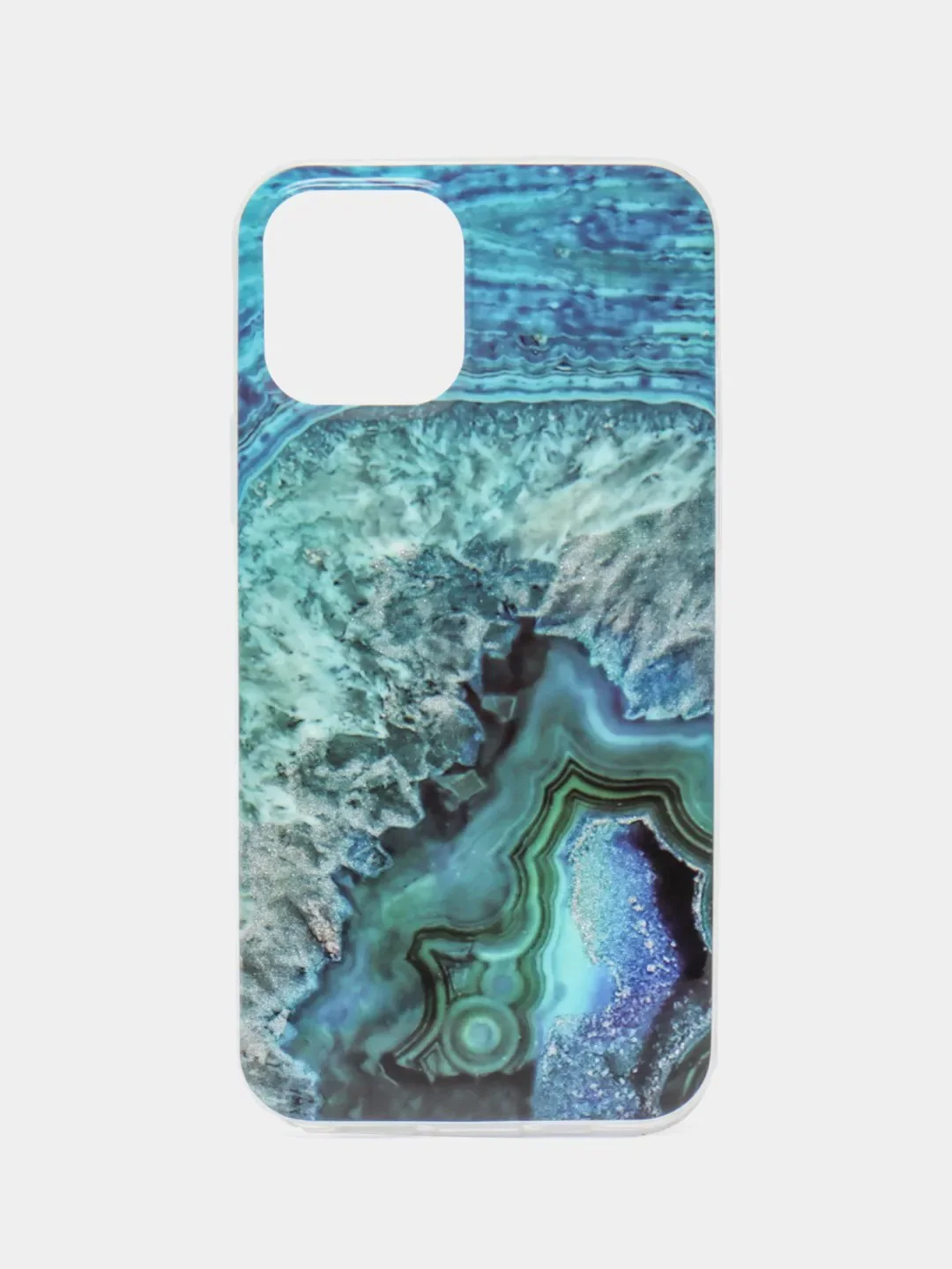 Морской чехол iPhone 12 / 12 Pro (6.1), 12 mini (5.4) силиконовый с мраморным рисунком