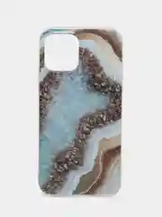 Бежевый меланж чехол iPhone 12 / 12 Pro (6.1), 12 mini (5.4) силиконовый с мраморным рисунком