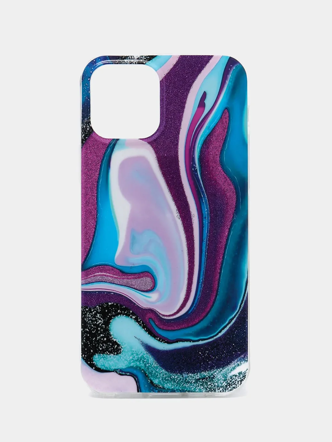 Индиго чехол iPhone 12 / 12 Pro (6.1), 12 mini (5.4) силиконовый с мраморным рисунком