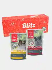 Корм влажный для кошек Blitz с курицей, паучи 85 г х 24 шт