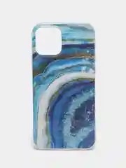 Синий чехол iPhone 12 / 12 Pro (6.1), 12 mini (5.4) силиконовый с мраморным рисунком